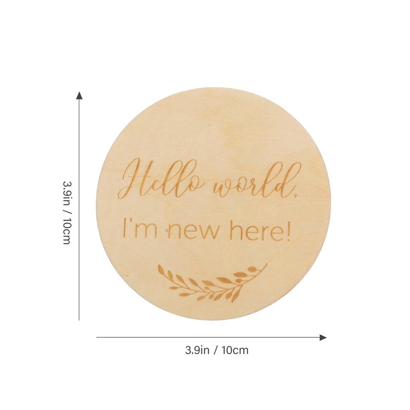 Wooden Milestone Cards For Newborn Photo Props Growth Keepsakes 2Pcs - Image 2